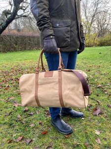 Duffelbag - Pull-up/Canvas - Brun/Beige