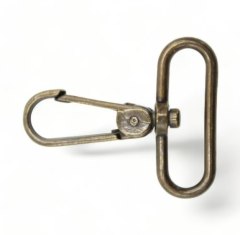 Karabinkrok - antikk messing - 40 x 57 mm