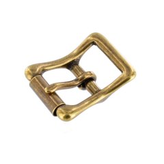 Spenne dobbel m/rull - antikk messing - 19 mm