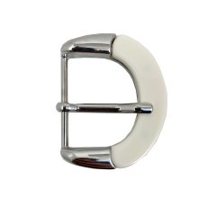 Spenne oval - m/resin - blank/elfenben - 40 mm