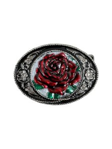 Spenne rose 38mm m/emalje
