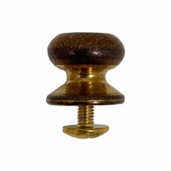 GEVÆRKNAPP - ANTIKK MESSING - 13 X 12 MM - 10 PK