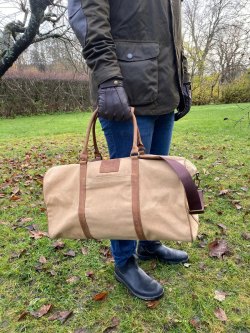 Duffelbag - Pull-up/Canvas - Brun/Beige