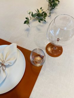 Glassbrikke i lær - 4 pk