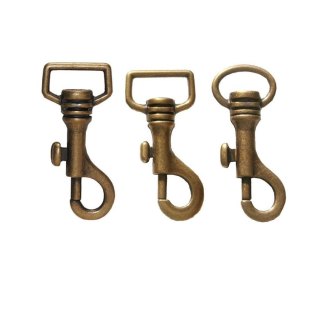 Karabinkrok - Antikk messing - store