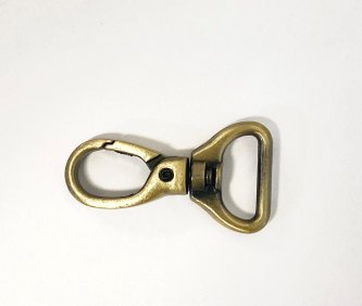 Karabinkrok - antikk messing - 20 x 47 mm