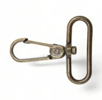 Karabinkrok - antikk messing - 40 x 57 mm