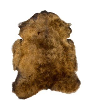 SAUESKINN - BRUN NATUR - NEDKLIPPET - 110/120 CM